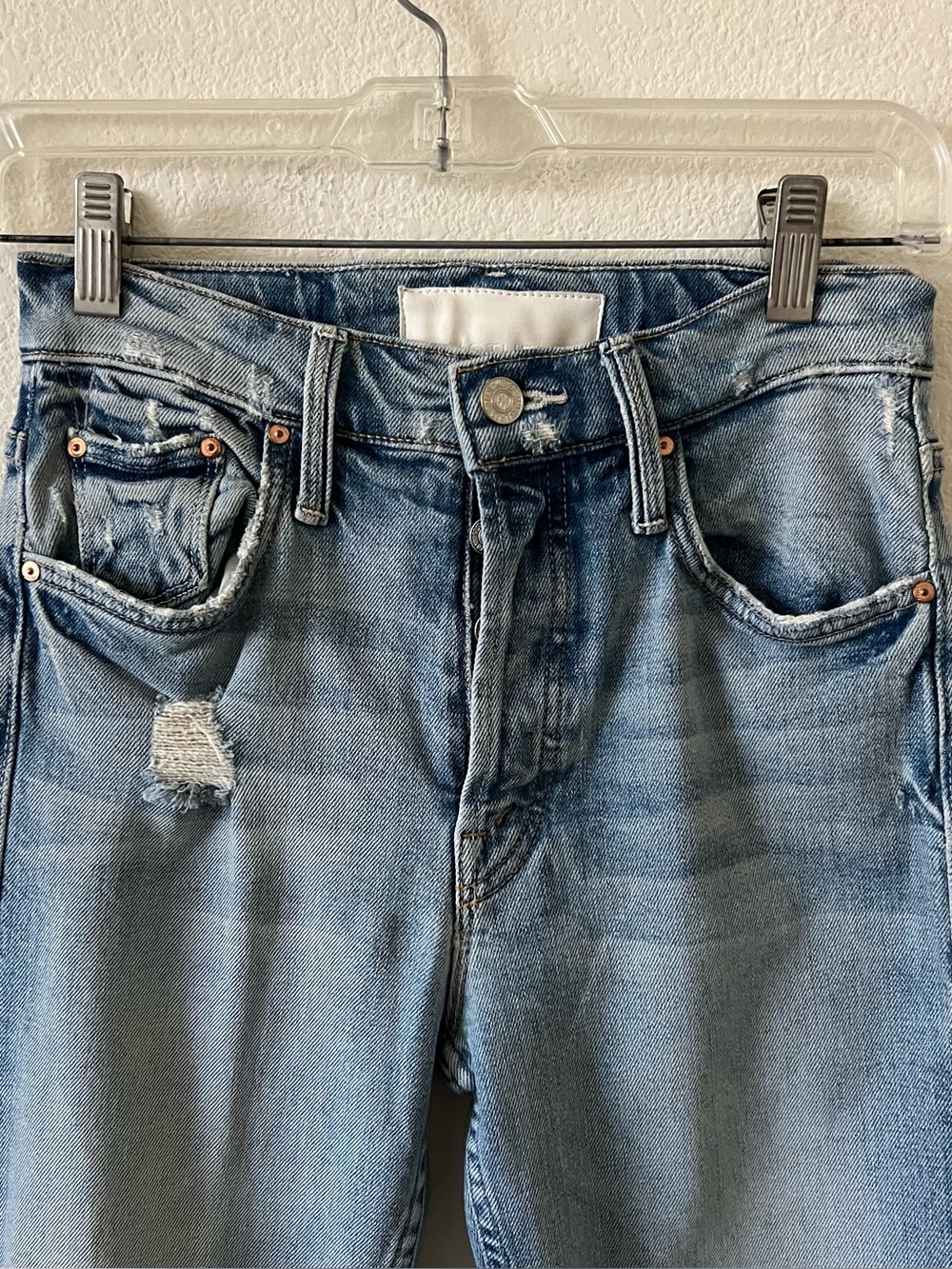 MOTHER Superior The Tomcat Confession Distressed Straight Leg Crop Jeans 24 - Picture 6 of 16